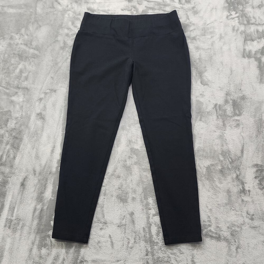 INC Leggings Womens 6 Black Mid Rise Skinny Ankle Stretch Ponte Knit Preppy
